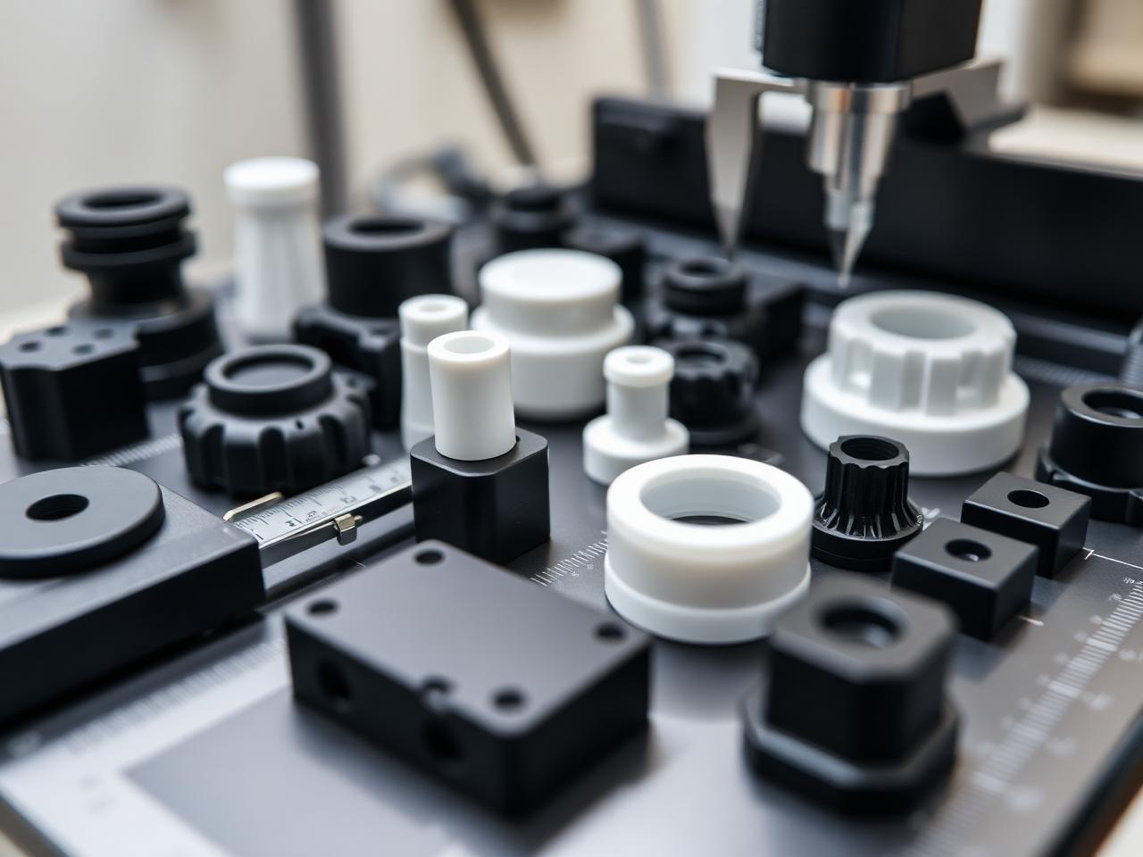 Molded components under dimensional inspection in the VPI metrology lab